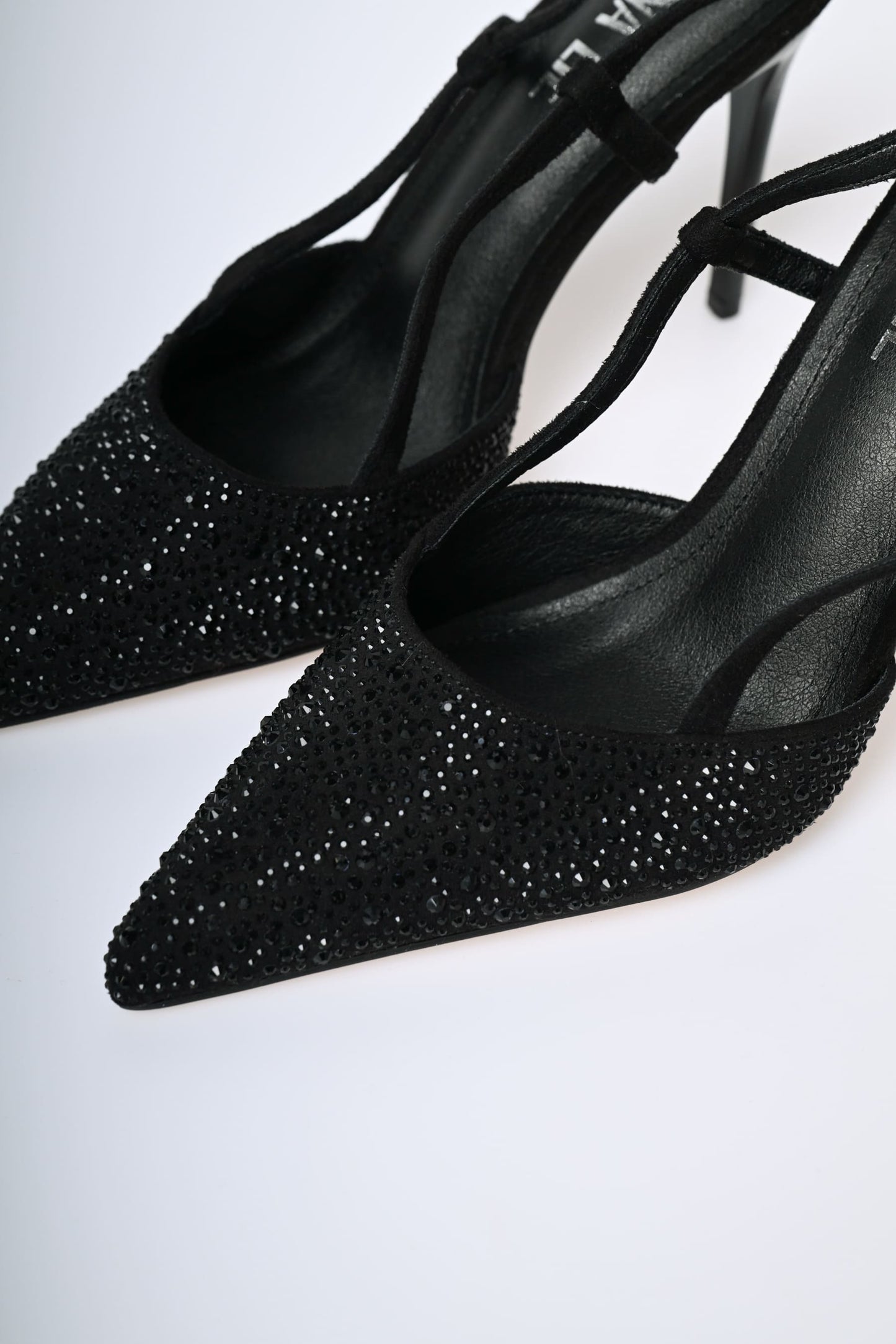 Décolleté slingback con strass