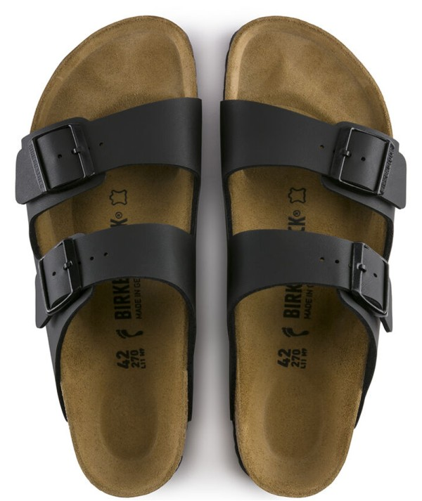 Sandali Birkenstock Arizona Birko-Flor Neri Unisex Calzata Stretta