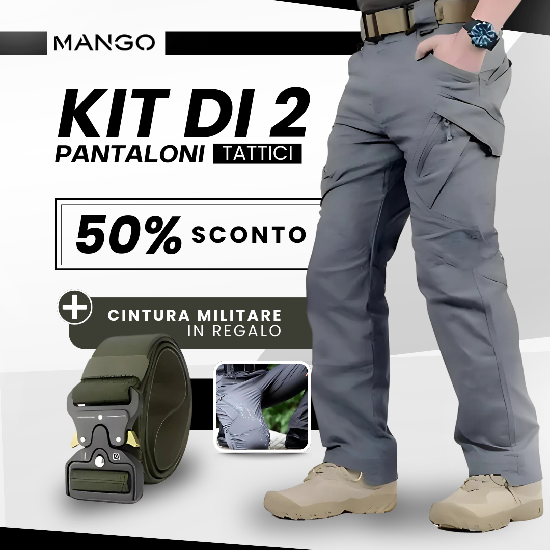 Kit Di 2 Pantaloni Tattici + Cintura Militare IN REGALO - 50% Sconto