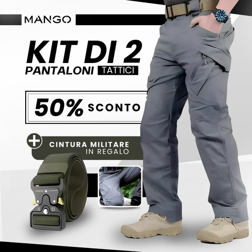 Kit Di 2 Pantaloni Tattici + Cintura Militare IN REGALO - 50% Sconto