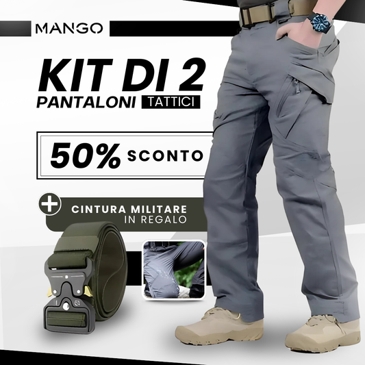Kit Di 2 Pantaloni Tattici + Cintura Militare IN REGALO - 50% Sconto