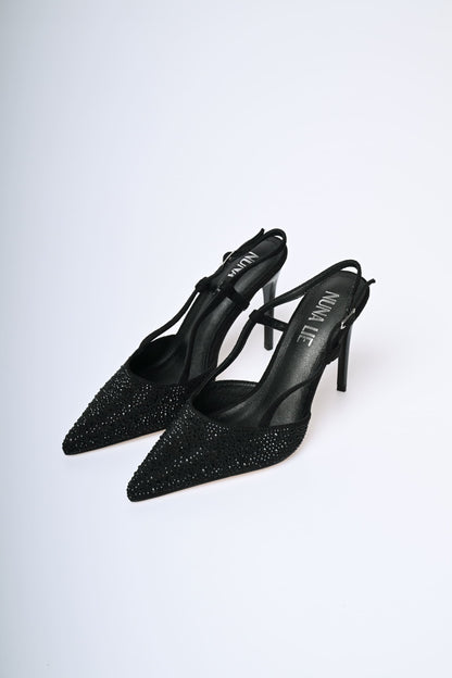 Décolleté slingback con strass