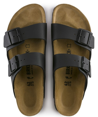 Sandali Birkenstock Arizona Birko-Flor Neri Unisex Calzata Stretta