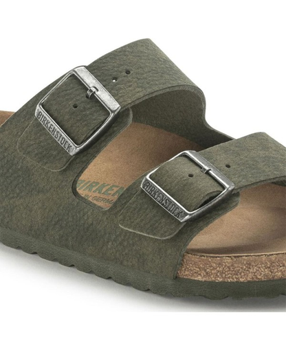 Sandali Birkenstock Arizona Vegan Verde Timo Uomo Calzata Stretta