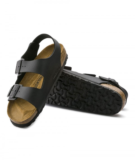 Sandali Birkenstock Milano Birko-Flor Neri Unisex Calzata Stretta